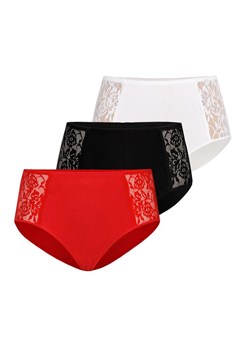 Loren figi wysokie 3-pack 140, Kolor czarno-biało-czerwony, Rozmiar 3XL, Teyli ze sklepu Intymna w kategorii Majtki damskie - zdjęcie 184149840