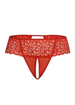 Koronkowe stringi z otwartym krokiem czerwone Rosu 380, Kolor czerwony, Rozmiar L/XL, Teyli ze sklepu Intymna w kategorii Majtki damskie - zdjęcie 184150120