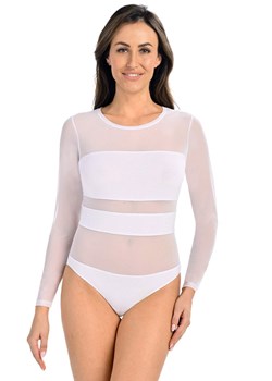 Białe body damskie Stripy 2405, Kolor biały, Rozmiar L, Teyli ze sklepu Intymna w kategorii Bluzki damskie - zdjęcie 184150431