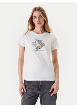 Converse T-Shirt Nature Star Chevron 10027752-A02 Biały Regular Fit ze sklepu MODIVO w kategorii Bluzki damskie - zdjęcie 184155444