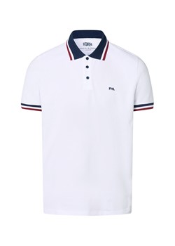 Finshley & Harding London Męska koszulka polo Mężczyźni Bawełna biały jednolity ze sklepu vangraaf w kategorii T-shirty męskie - zdjęcie 184156303
