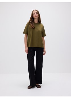 Reserved - Bawełniany t-shirt oversize - oliwkowy ze sklepu Reserved w kategorii Bluzki damskie - zdjęcie 184157230