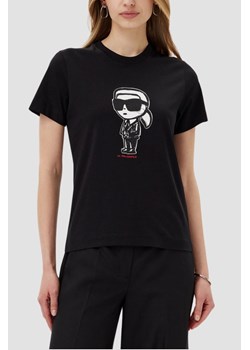 KARL LAGERFELD Czarny damski t-shirt Ikon Sketch Karl, Rozmiar XS ze sklepu outfit.pl w kategorii Bluzki damskie - zdjęcie 184157500