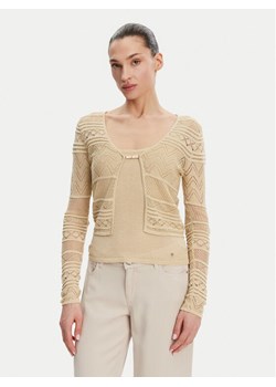 Guess Kardigan W5GR15 Z3E22 Beżowy Regular Fit - id: 0000305417084 - marki Guess - 184158604 Guess Kardigan W5GR15 Z3E22 Beżowy Regular Fit ze sklepu MODIVO w kategorii Swetry damskie - zdjęcie 184158604