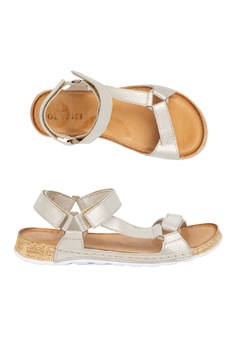 Sandały damskie barefoot-friendly Kallia skórzane złote ze sklepu butyolivier w kategorii Sandały damskie - zdjęcie 184161202