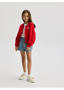 Reserved - Bluza bomber z haftem - czerwony ze sklepu Reserved w kategorii Bluzy dziewczęce - zdjęcie 184162104