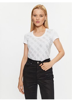 Guess T-Shirt W3BI53 J1314 Biały Slim Fit ze sklepu MODIVO w kategorii Bluzki damskie - zdjęcie 184162892