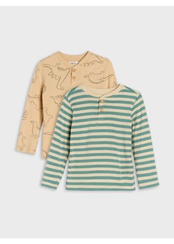 Sinsay - Koszulki z długimi rękawami 2 pack - beżowy ze sklepu Sinsay w kategorii T-shirty chłopięce - zdjęcie 184164474
