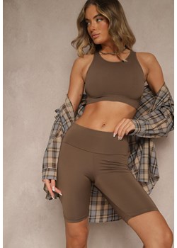 Brązowe Szorty Typu Kolarki High Waist Nalareine ze sklepu renee.pl w kategorii Szorty - zdjęcie 184164633