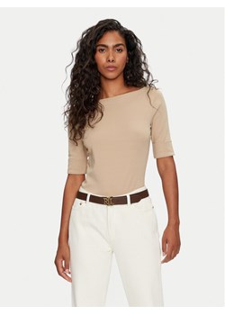 Lauren Ralph Lauren Bluzka 200654963177 Beżowy Slim Fit ze sklepu MODIVO w kategorii Bluzki damskie - zdjęcie 184164962