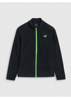 Chłopięcy polar rozpinany bez kaptura 4F 4FJWSS25TFLEM387 - czarny ze sklepu Sportstylestory.com w kategorii Bluzy chłopięce - zdjęcie 184169264