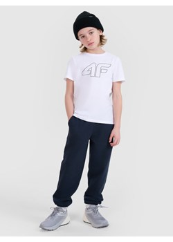 Chłopięcy t-shirt z nadrukiem 4F 4FJWSS25TTSHM2179 - biały ze sklepu Sportstylestory.com w kategorii T-shirty chłopięce - zdjęcie 184169302