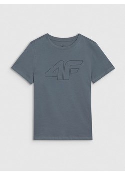Chłopięcy t-shirt z nadrukiem 4F 4FJWSS25TTSHM2179 - niebieski ze sklepu Sportstylestory.com w kategorii T-shirty chłopięce - zdjęcie 184169321