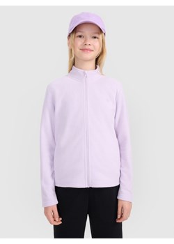 Dziewczęcy polar rozpinany 4F 4FJWSS25TFLEF386 - fioletowy ze sklepu Sportstylestory.com w kategorii Bluzy dziewczęce - zdjęcie 184169372