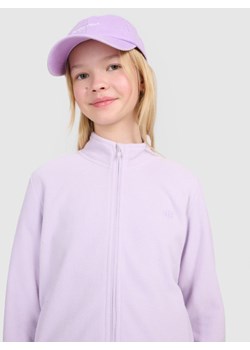 Dziewczęcy polar rozpinany 4F 4FJWSS25TFLEF386 - fioletowy ze sklepu Sportstylestory.com w kategorii Bluzy dziewczęce - zdjęcie 184169373
