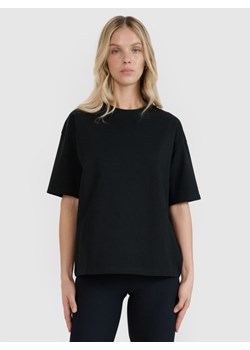 Damski t-shirt oversize bez nadruku 4F 4FRSS25TTSHF2692 - czarny ze sklepu Sportstylestory.com w kategorii Bluzki damskie - zdjęcie 184169453