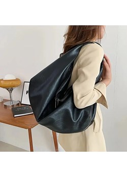 Skórzana duża torba worek - Czarny ze sklepu Intimica.pl w kategorii Torby Shopper bag - zdjęcie 184169520