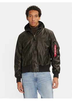 Alpha Industries Kurtka z imitacji skóry 123106 Czarny Regular Fit ze sklepu MODIVO w kategorii Kurtki męskie - zdjęcie 184169662