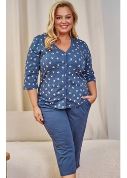 Doctor Nap rozpinana piżama damska plus size PB.7265.DEEP_BLUE, Kolor niebieski-wzór, Rozmiar L, Doctor Nap ze sklepu Primodo w kategorii Piżamy damskie - zdjęcie 184169941