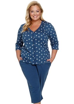 Doctor Nap rozpinana piżama damska plus size PB.7265.DEEP_BLUE, Kolor niebieski-wzór, Rozmiar L, Doctor Nap ze sklepu Primodo w kategorii Piżamy damskie - zdjęcie 184169942