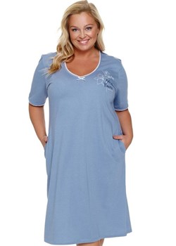 Doctor Nap koszula nocna plus size TB.7263.SKY_BLUE, Kolor niebieski, Rozmiar L, Doctor Nap ze sklepu Primodo w kategorii Koszule nocne - zdjęcie 184169964