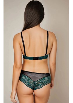 Biustonosz push-up czarno-zielony Peonia, Kolor czarno-zielony, Rozmiar 65C, Barbara Lingerie ze sklepu Intymna w kategorii Biustonosze - zdjęcie 184181524