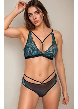 Koronkowe figi damskie zielono-czarne Gloria, Kolor zielono-czarny, Rozmiar M, Barbara Lingerie ze sklepu Intymna w kategorii Majtki damskie - zdjęcie 184181552