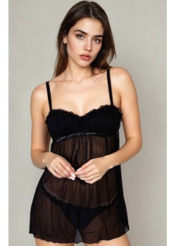 Czarna koszulka i stringi Michelle, Kolor czarny, Rozmiar L, Barbara Lingerie ze sklepu Intymna w kategorii Koszule nocne - zdjęcie 184181573