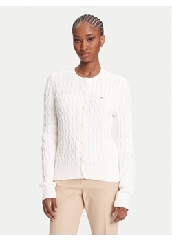 Tommy Hilfiger Kardigan WW0WW46514 Écru Regular Fit ze sklepu MODIVO w kategorii Swetry damskie - zdjęcie 184182163