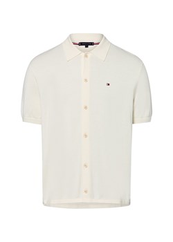 Tommy Hilfiger Męska koszula z dzianiny Mężczyźni Bawełna écru jednolity ze sklepu vangraaf w kategorii Swetry męskie - zdjęcie 184182260