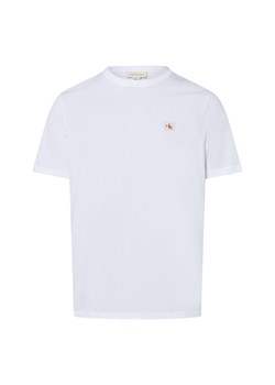 Calvin Klein Jeans Koszulka męska Mężczyźni Bawełna biały jednolity ze sklepu vangraaf w kategorii T-shirty męskie - zdjęcie 184182274