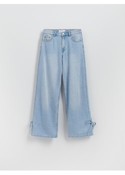 Reserved - Jeansy wide leg z kokardkami - niebieski ze sklepu Reserved w kategorii Jeansy damskie - zdjęcie 184182680