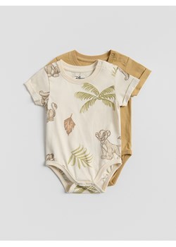 Reserved - Bawełniane body Król Lew 2 pack - kremowy ze sklepu Reserved w kategorii Odzież dla niemowląt - zdjęcie 184182683