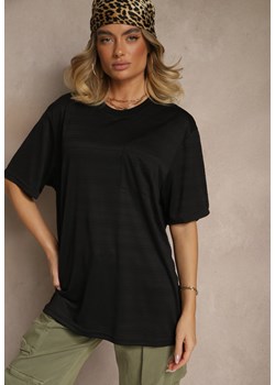 Czarna Koszulka T-shirt z Naszytą Kieszonką TLanitra ze sklepu renee.pl w kategorii Bluzki damskie - zdjęcie 184184283