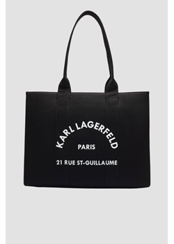 KARL LAGERFELD Czarna bawełniana shopperka damska ze sklepu outfit.pl w kategorii Torby Shopper bag - zdjęcie 184185412