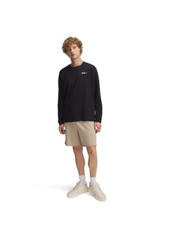 Męskie spodenki dresowe Under Armour UA Rival Terry Logo 8 in Short - beżowe ze sklepu Sportstylestory.com w kategorii Spodenki męskie - zdjęcie 184185561