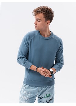 Bluza męska bez kaptura - niebieska B1156 ze sklepu ombre w kategorii Bluzy męskie - zdjęcie 184186073