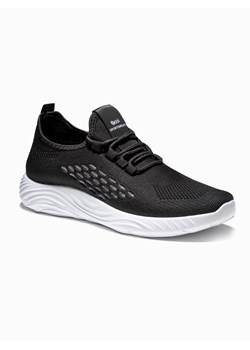 Trampki męskie sneakersy T390 - czarne ze sklepu ombre w kategorii Buty sportowe męskie - zdjęcie 184186124