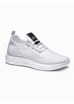 Trampki męskie sneakersy T390 - białe ze sklepu ombre w kategorii Buty sportowe męskie - zdjęcie 184186153