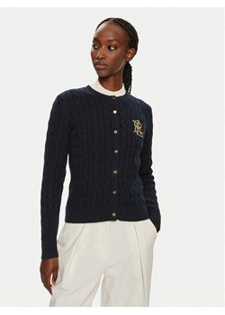 Lauren Ralph Lauren Kardigan 200932225002 Granatowy Slim Fit ze sklepu MODIVO w kategorii Swetry damskie - zdjęcie 184187422
