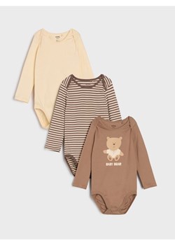 Sinsay - Body 3 pack - brązowy ze sklepu Sinsay w kategorii Odzież dla niemowląt - zdjęcie 184190760