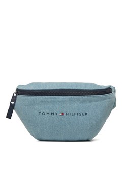 Saszetka nerka Tommy Hilfiger Th Essential Denim Bumbag AU0AU01976 Niebieski ze sklepu eobuwie.pl w kategorii Nerki - zdjęcie 184191592