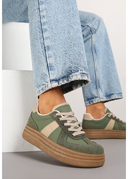 Zielone Sneakersy w Stylu Kultowych Tenisówek na Grubej Podeszwie Nanniris ze sklepu renee.pl w kategorii Buty sportowe damskie - zdjęcie 184192910