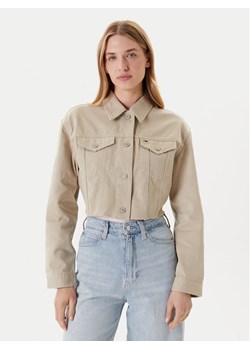 Tommy Jeans Kurtka jeansowa Flag DW0DW21431 Beżowy Regular Fit ze sklepu MODIVO w kategorii Kurtki damskie - zdjęcie 184193094