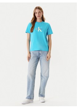 Calvin Klein Jeans T-Shirt Hero Classic LV047B865G Niebieski Regular Fit ze sklepu MODIVO w kategorii Bluzki damskie - zdjęcie 184193143