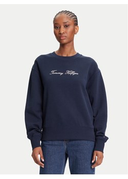 Tommy Hilfiger Bluza Script WW0WW47159 Granatowy Regular Fit ze sklepu MODIVO w kategorii Bluzy damskie - zdjęcie 184193222