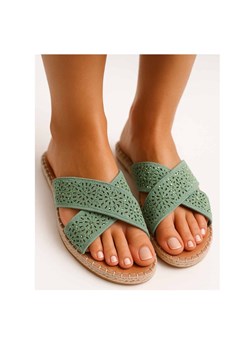 Zielone klapki espadryle /A2-2 17709 G188/ ze sklepu Pantofelek24.pl w kategorii Espadryle damskie - zdjęcie 184194333