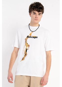 Biały t-shirt z autorską grafiką, rozmiar - 140, kolor - biały ze sklepu REPORTER w kategorii T-shirty chłopięce - zdjęcie 184194773