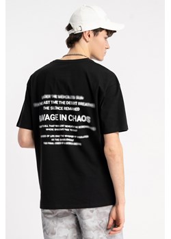 Czarny t-shirt z nadrukiem z tyłu, rozmiar - 146, kolor - czarny ze sklepu REPORTER w kategorii T-shirty chłopięce - zdjęcie 184194780