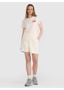 Damski t-shirt z nadrukiem 4F 4FRSS25TTSHF2693 - biały ze sklepu Sportstylestory.com w kategorii Bluzki damskie - zdjęcie 184195821
